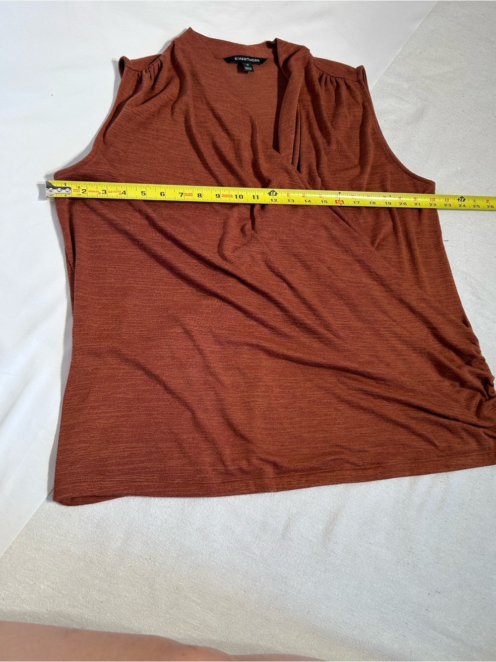 Terracotta Faux Wrap Sleeveless Top Plus Size 2X Office Casual Layering Fall - Picture 6 of 9